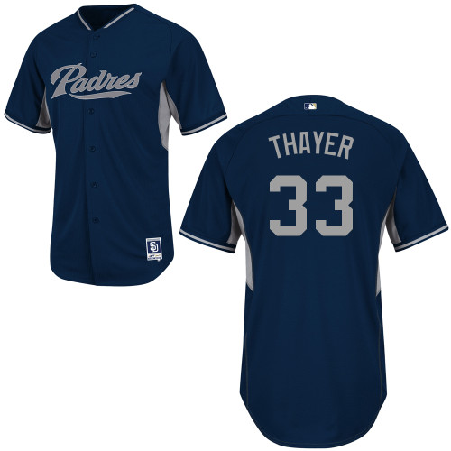 Dale Thayer #33 MLB Jersey-San Diego Padres Men's Authentic 2014 Road Cool Base BP Baseball Jersey